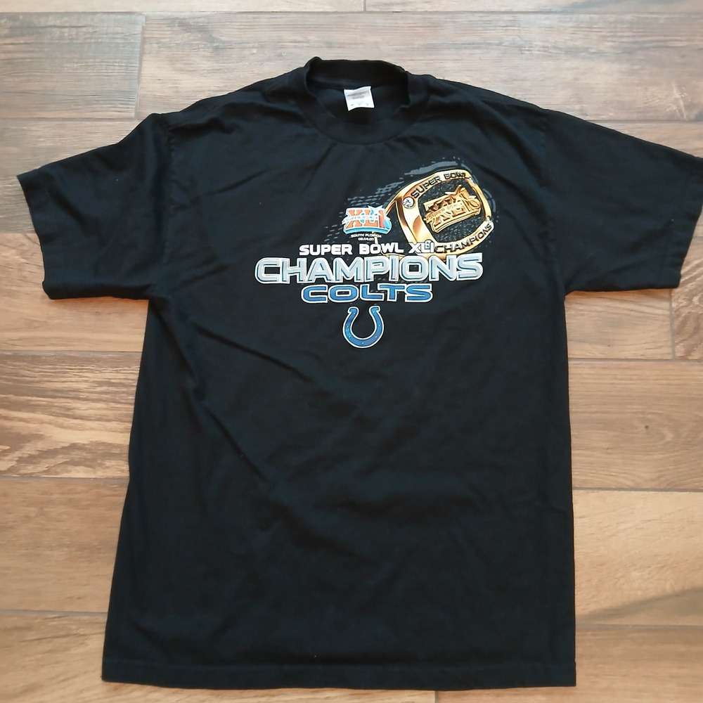 Colts Super Bowl XLI Champions Shirts Mens Large Black T-Shirt Alstyle